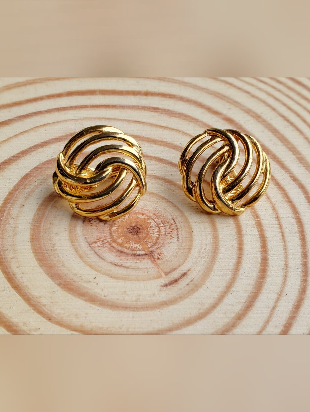 Vtg. Monet Love Knot Earrings
